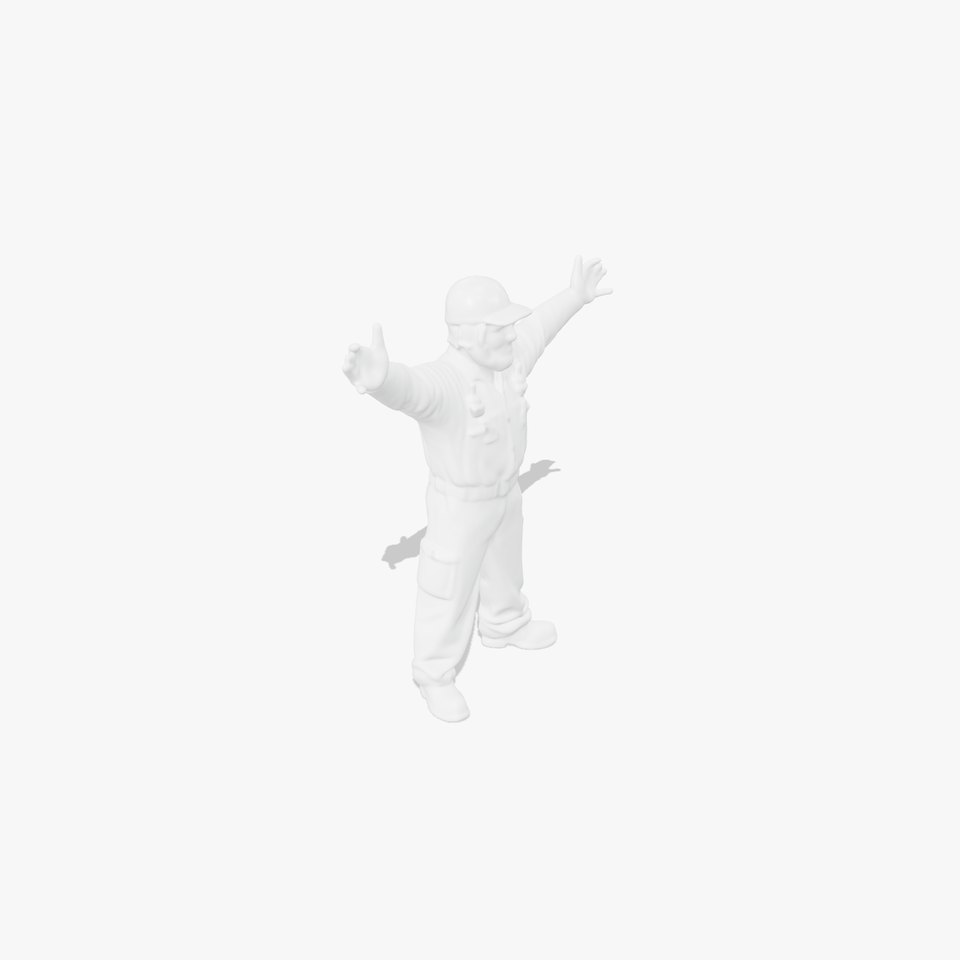 Friendly Mechanic D Character Model with High Detail and Rigging